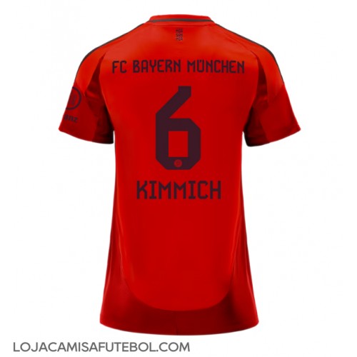 Camisa de Futebol Bayern Munich Joshua Kimmich #6 Equipamento Principal Mulheres 2024-25 Manga Curta